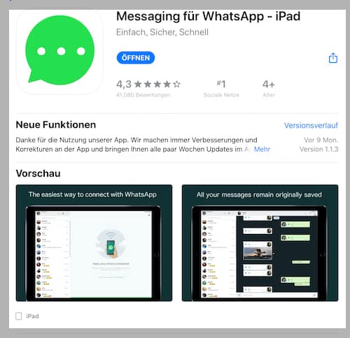 WhatsApp iPad