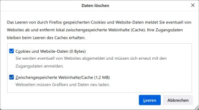Cookies in Firefox löschen